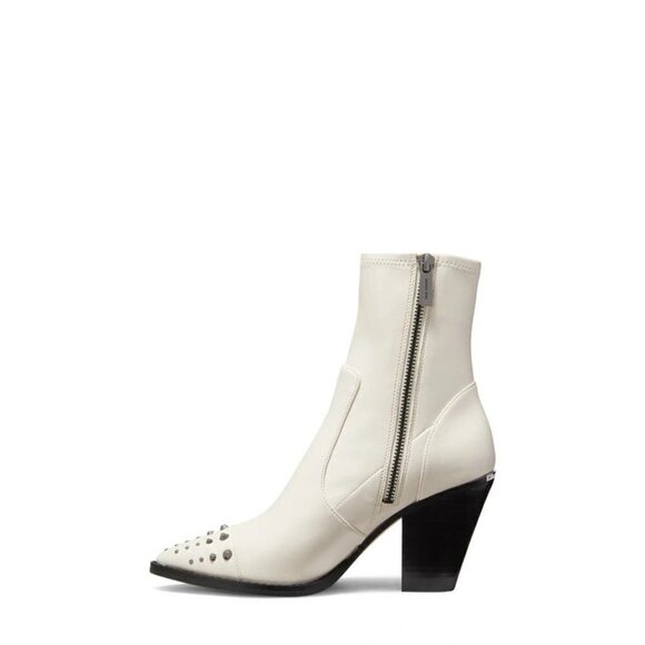 MICHAEL Michael Kors Dover Embellished Pointed Toe High Heel Booties Light Cream - Picture 3 of 10